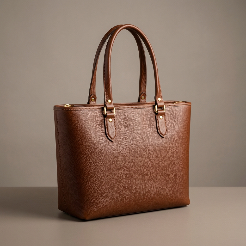 Elegant Leather Tote Bag - Image 3