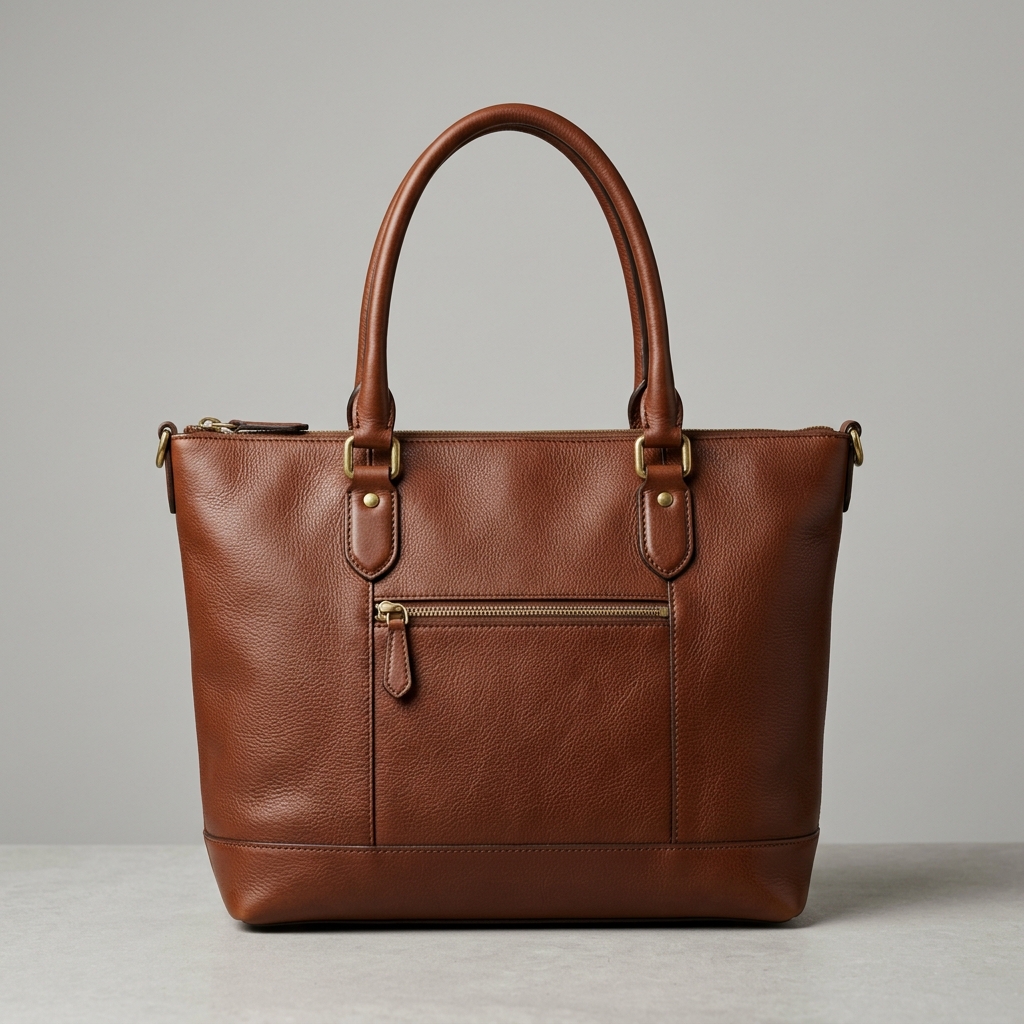 Elegant Leather Tote Bag - Image 2