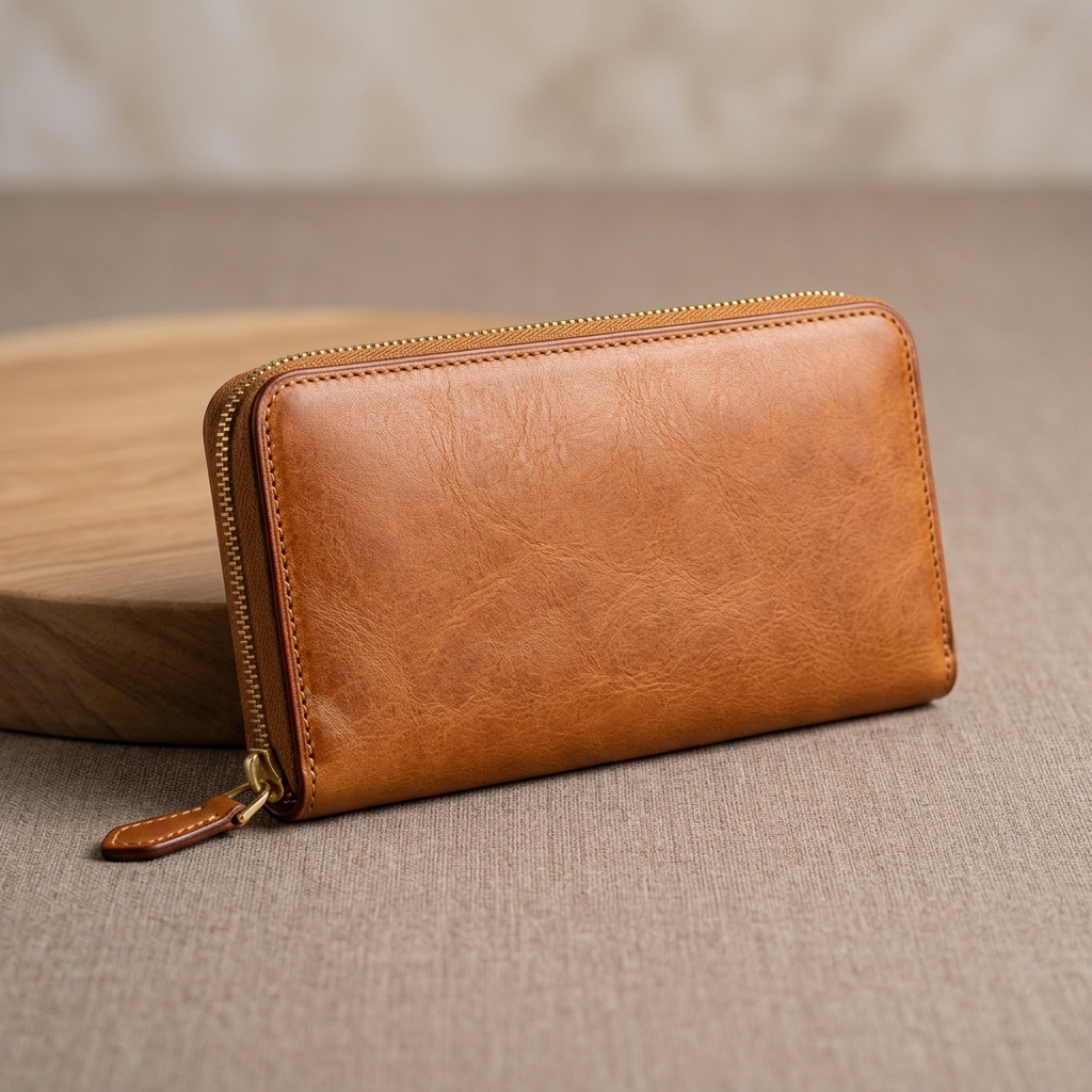Luxury Zip Around Leather Wallet - Image 4