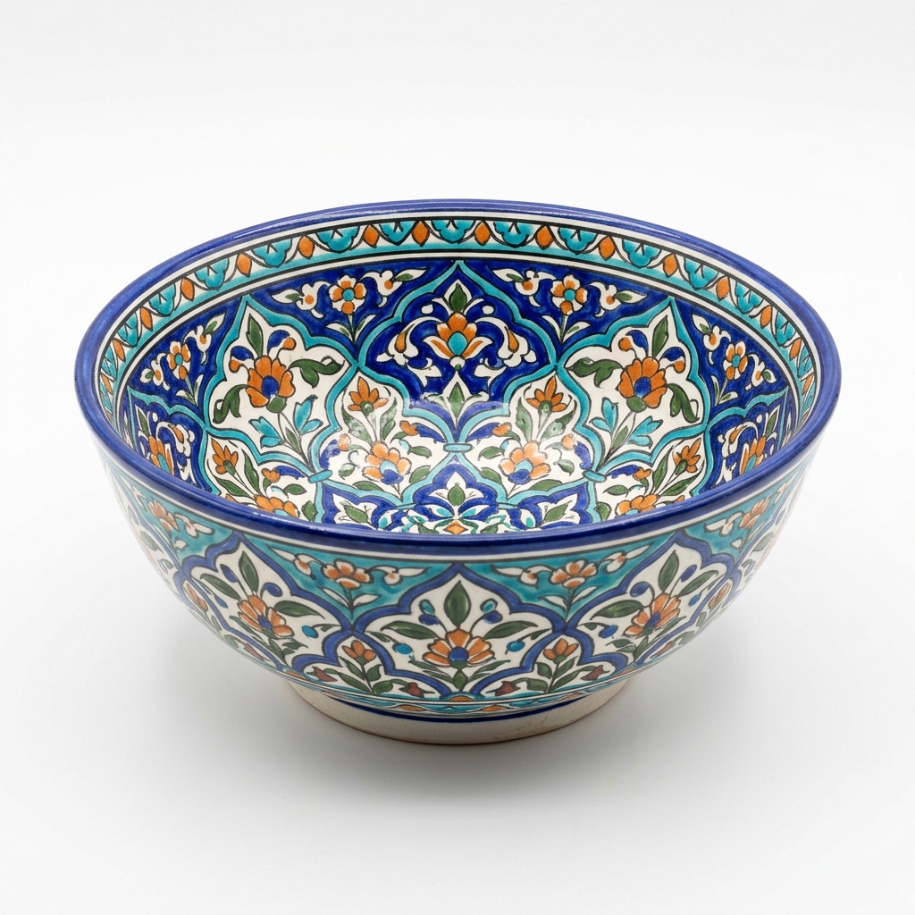 Handmade Multani Blue Pottery Decorative Bowl – Pakistani Ceramic Art - Image 2