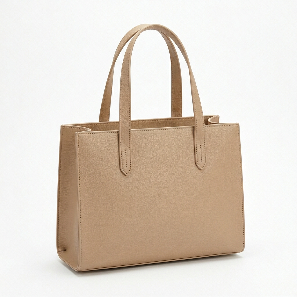 Classic Structured Faux Leather Tote Bag for Women – Minimalist Everyday Carry - Image 3